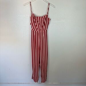 Flynn Skye Medium Striped Pink Jumpsuit Tank Open Back Zip